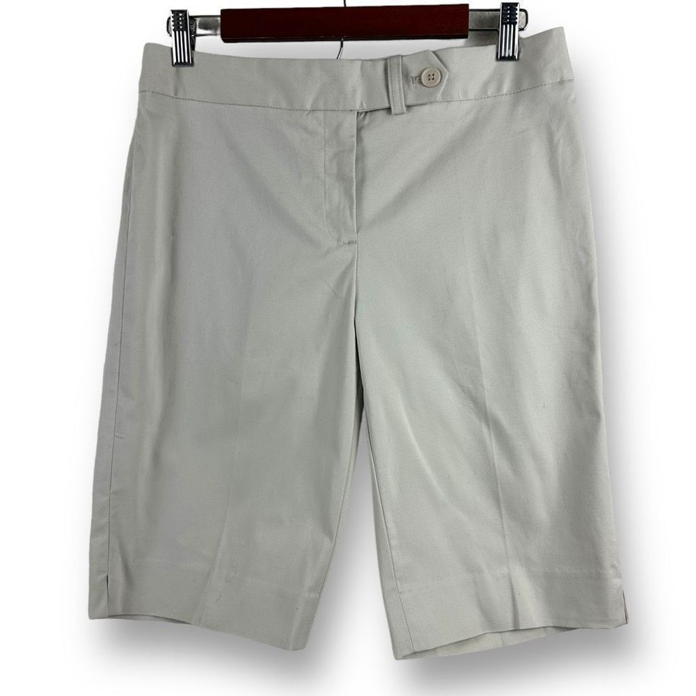 Jones New York Women's Size 4 Burmuda Short Beige Tan Khaki Stretch Cotton Blend
